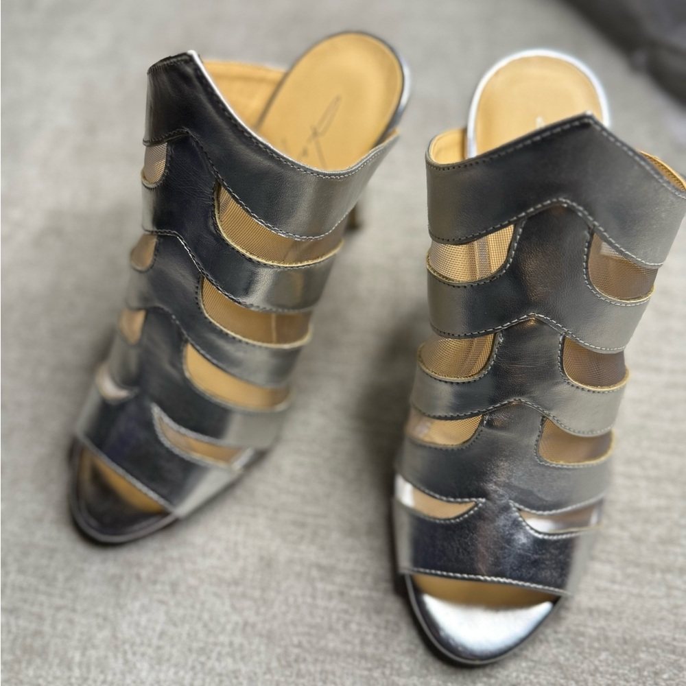 Katy Perry by Zendaya Norwell Silver Cage Heels Women’s Size 6